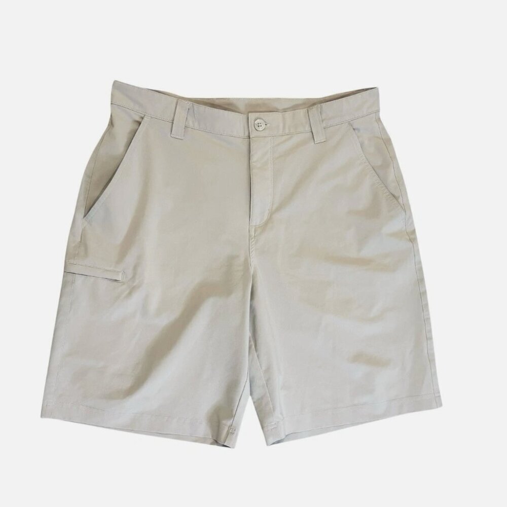 Columbia Men's Size 34" Beige Fishing Outdoor 10" Long Casual Cargo Sport Shorts